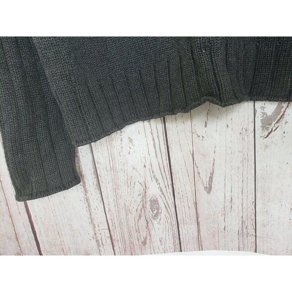 Polo Jeans Company Large Ralph Lauren Embroidered Gray Men 1/4 Zip Sweater - Picture 5 of 12